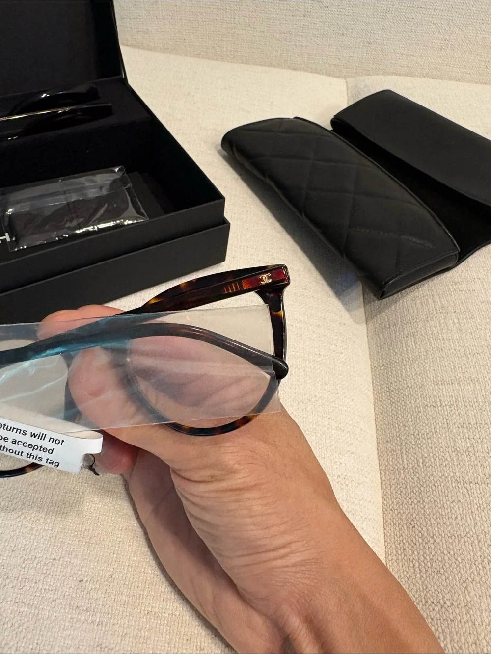 NWT CHANEL Optical Glasses w/ Interchangeable Sunglasses Tortoise Black $700